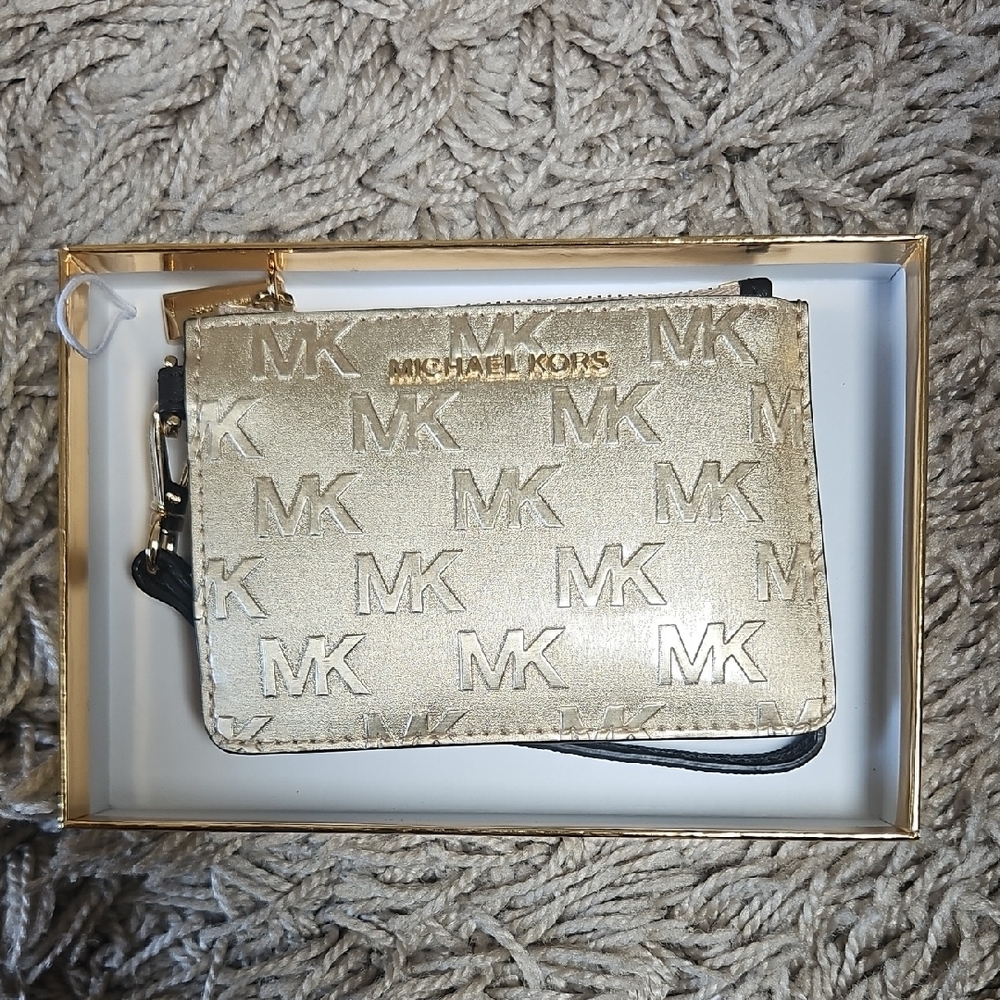 Michael Kors Gold Embossed Wristlet